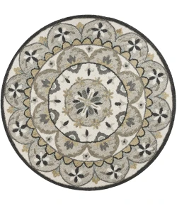 LR Home Dazzle 54100 Ivory Gray 4' X 4' Round Rug
