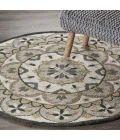 LR Home DAZZLE 54100 Ivory Gray 4' X 4' Round Rug