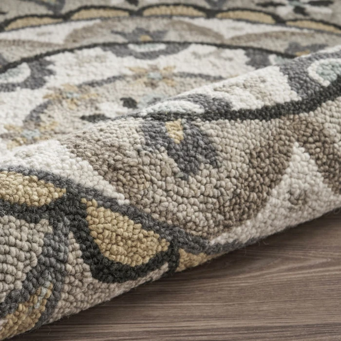 Rugs Town 54100 Ivory Gray 6' Round Rug