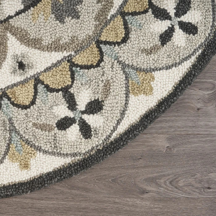 Rugs Town 54100 Ivory Gray 6' Round Rug