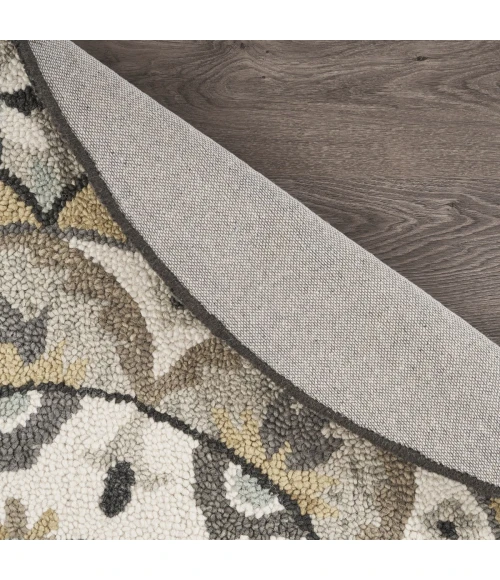 LR Home DAZZLE 54100 Ivory Gray 4' X 4' Round Rug