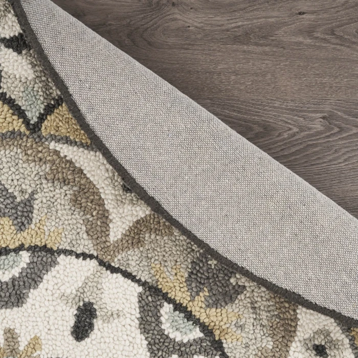 Rugs Town 54100 Ivory Gray 6' Round Rug