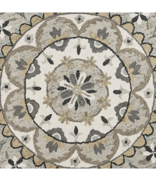 LR Home DAZZLE 54100 Ivory Gray 4' X 4' Round Rug