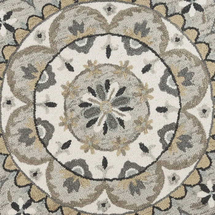 Rugs Town 54100 Ivory Gray 6' Round Rug