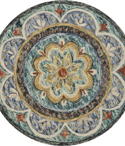 LR Home Dazzle 54104 Blue 4' X 4' Round Rug