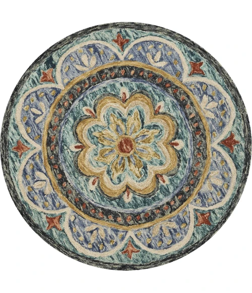 LR Home DAZZLE 54104 Blue 4' X 4' Round Rug