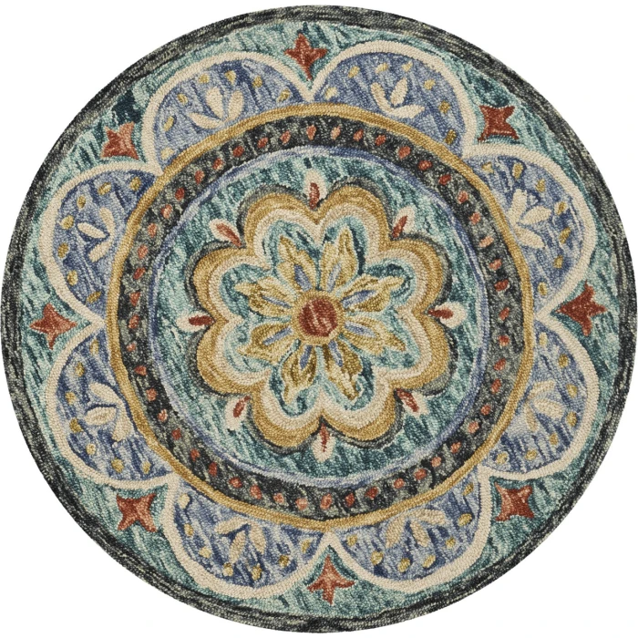 Rugs Town Blue DAZZL 8ft. Round Rug