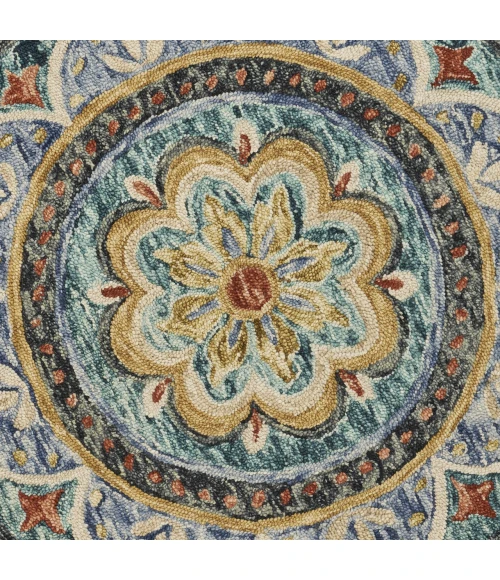 LR Home DAZZLE 54104 Blue 4' X 4' Round Rug