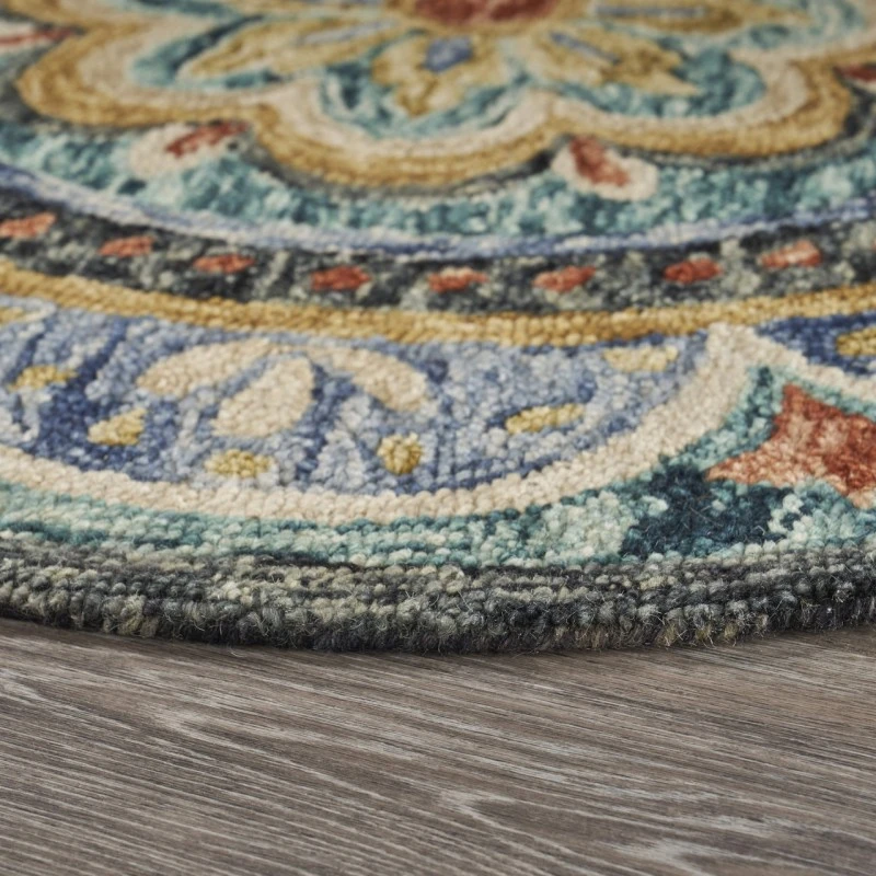 LR Home Dazzle Blue DAZZL 8ft. Round Rug