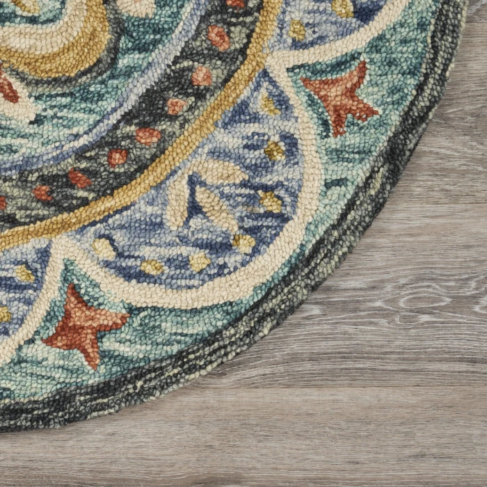 Rugs Town Blue DAZZL 8ft. Round Rug