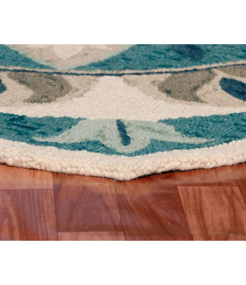 LR Home DAZZLE 82264 Ivory Blue 6' Round Rug