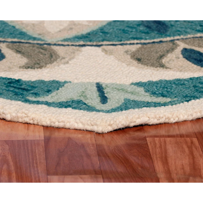 Rugs Town 82264 Ivory Blue 6' Round Rug