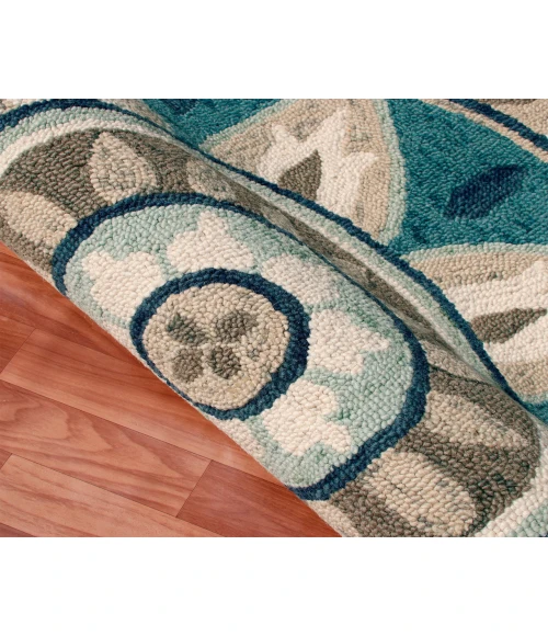 LR Home DAZZLE 82264 Ivory Blue 6' Round Rug