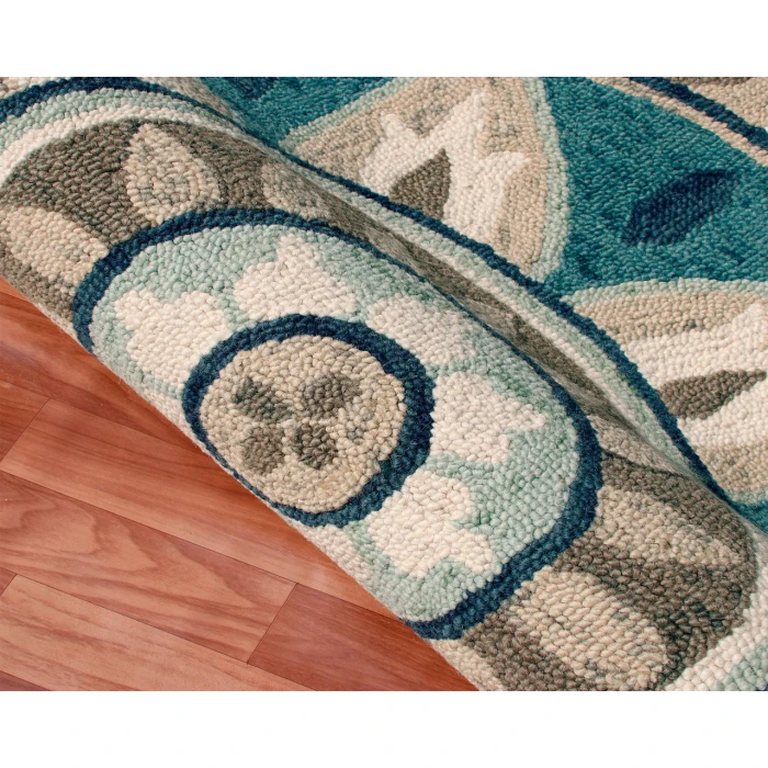 Rugs Town 82264 Ivory Blue 6' Round Rug