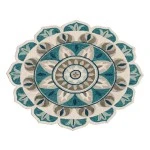 Rugs Town 82264 Ivory Blue 6' Round Rug