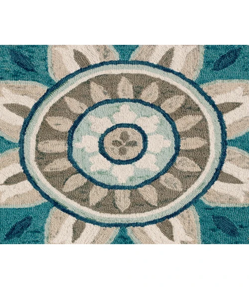 LR Home DAZZLE 82264 Ivory Blue 6' Round Rug