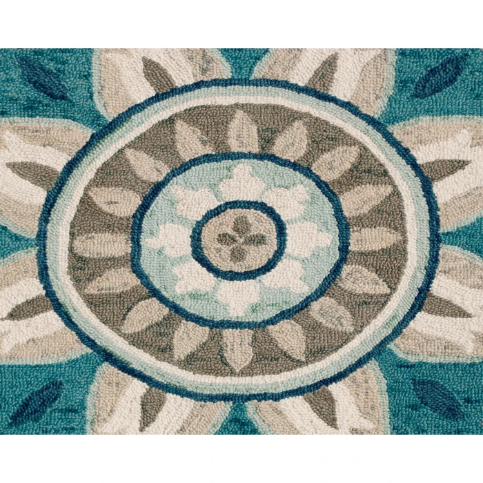 Rugs Town 82264 Ivory Blue 6' Round Rug