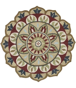LR Home Dazzle 82265 Red/ Multi 4' X 4' Round Rug
