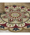 LR Home DAZZLE 82265 Red/ Multi 4' X 4' Round Rug