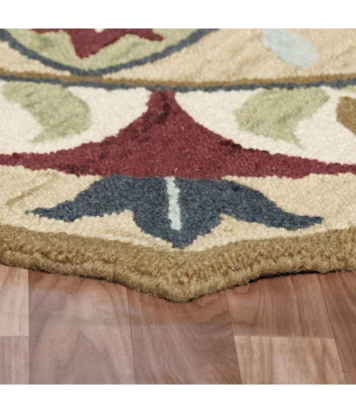 LR Home DAZZLE 82265 Red/ Multi 4' X 4' Round Rug