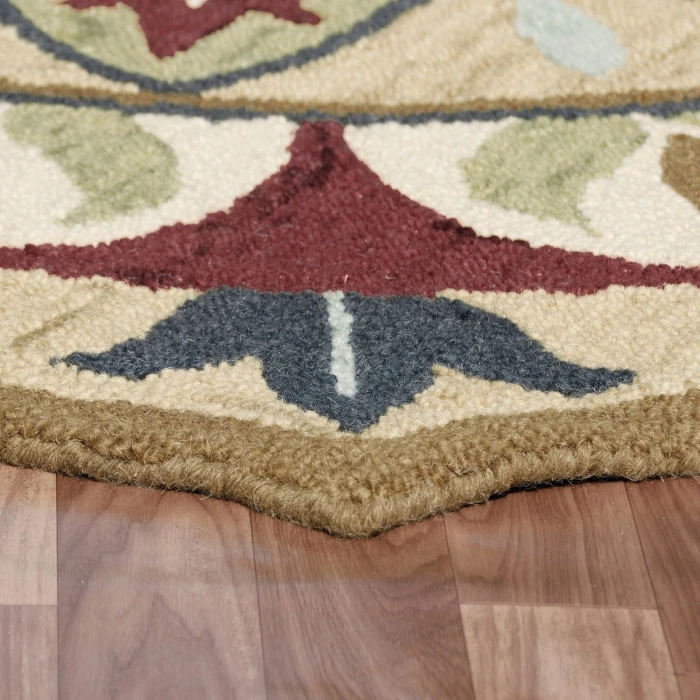 LR Home DAZZLE 82265 Red/ Multi 4' X 4' Round Rug