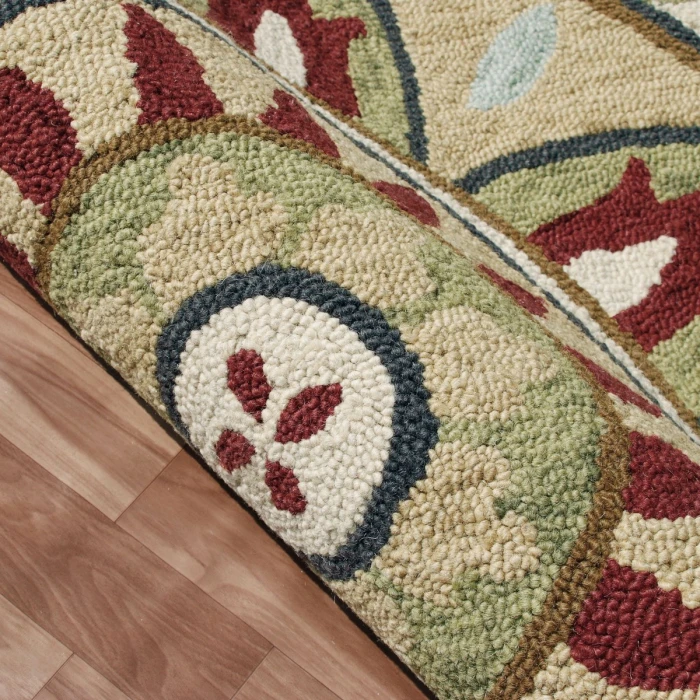 LR Home DAZZLE 82265 Red/ Multi 4' X 4' Round Rug
