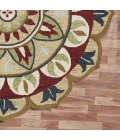 LR Home DAZZLE 82265 Red/ Multi 4' X 4' Round Rug