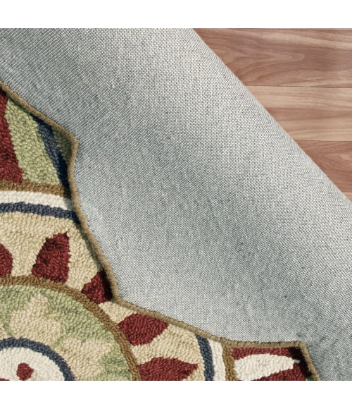 LR Home DAZZLE 82265 Red/ Multi 4' X 4' Round Rug