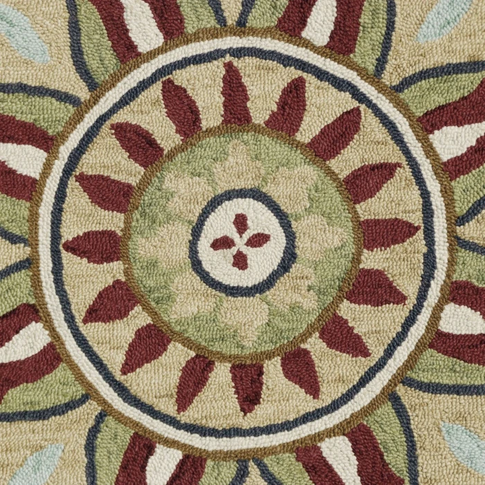 LR Home DAZZLE 82265 Red/ Multi 4' X 4' Round Rug