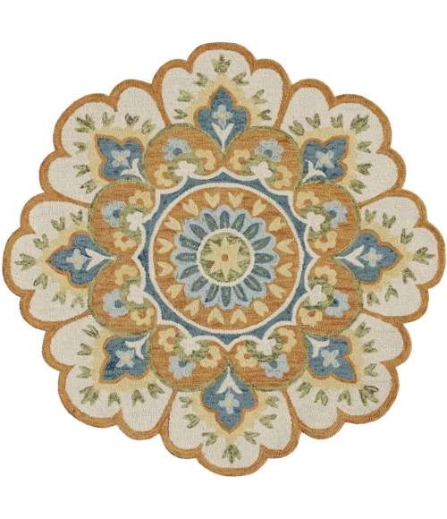 LR Home DAZZLE 82266 Rust 6' Round Rug