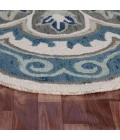 LR Home DAZZLE 82267 Ivory Blue 4' X 4' Round Rug