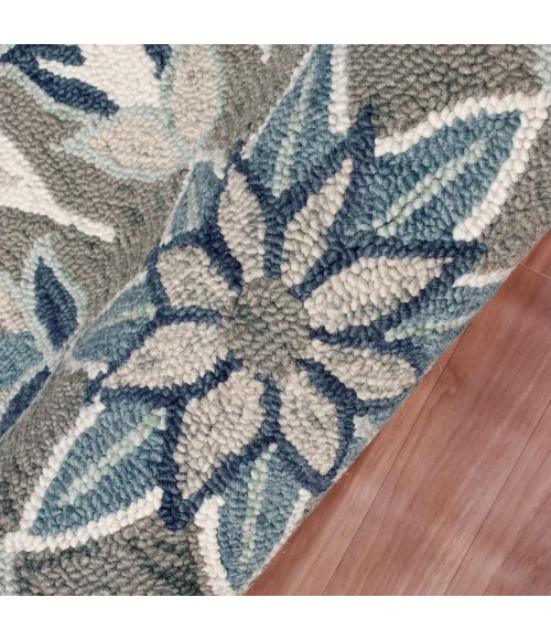 LR Home DAZZLE 82267 Ivory Blue 4' X 4' Round Rug