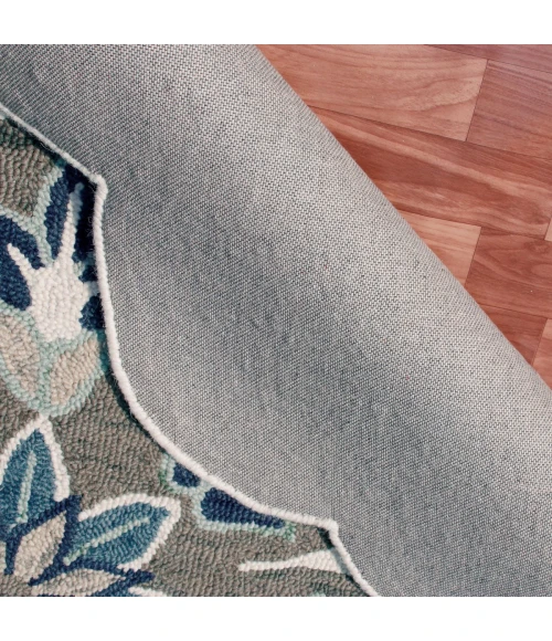 LR Home DAZZLE 82267 Ivory Blue 4' X 4' Round Rug