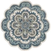 LR Home Dazzle 82267 Ivory Blue 4' X 4' Round Rug