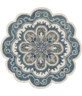 LR Home DAZZLE 82267 Ivory Blue 4' X 4' Round Rug