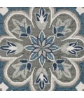 LR Home DAZZLE 82267 Ivory Blue 4' X 4' Round Rug