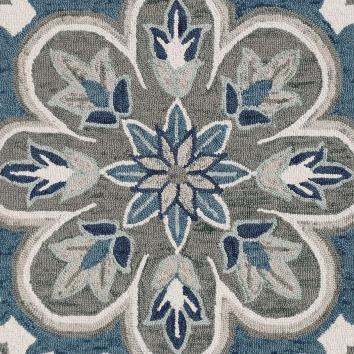Rugs Town 82267 Ivory Blue 6' Round Rug