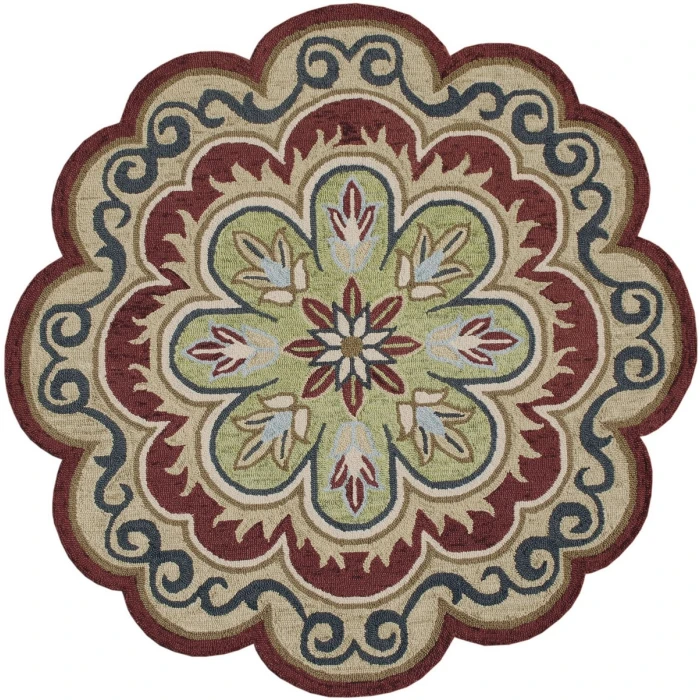 Rugs Town 82268 Red/ Gold 6' Round Rug