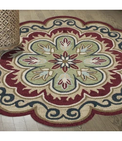 LR Home Dazzle 82268 Red/ Gold 6' Round Rug