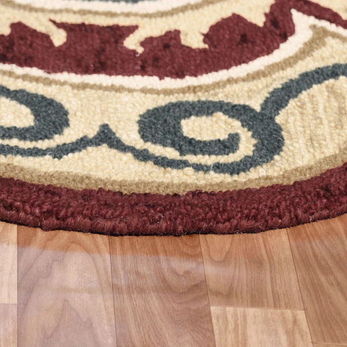 Rugs Town 82268 Red/ Gold 6' Round Rug