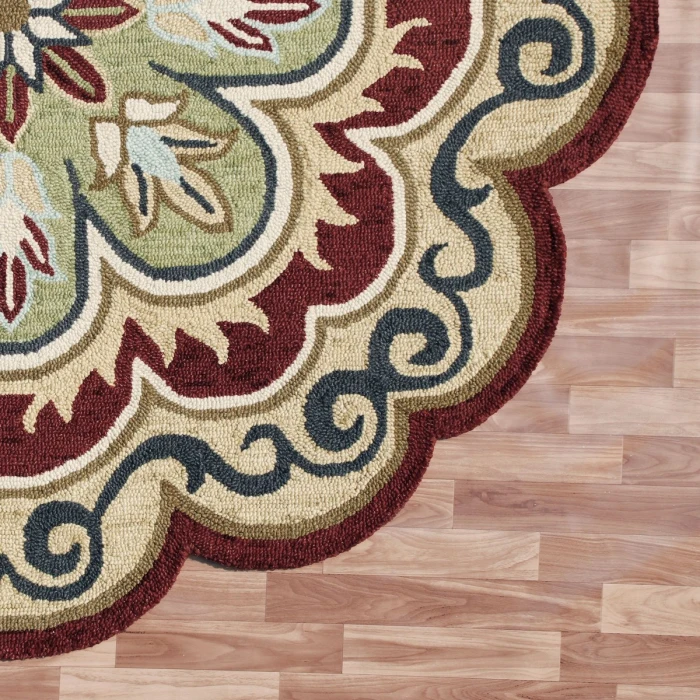 Rugs Town 82268 Red/ Gold 6' Round Rug