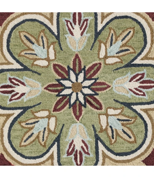 LR Home DAZZLE 82268 Red/ Gold 6' Round Rug