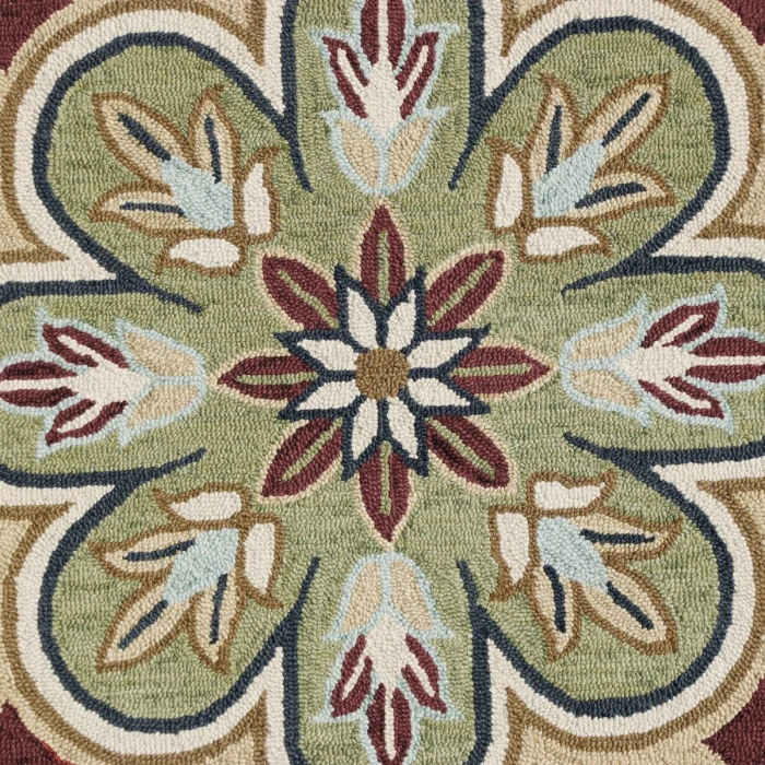 Rugs Town 82268 Red/ Gold 6' Round Rug