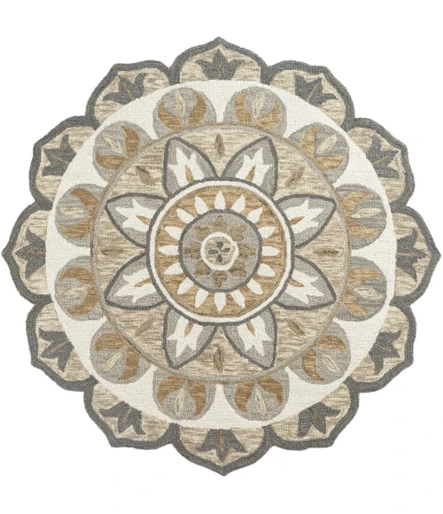 LR Home Dazzle Gray DAZZL 5ft. x 5ft. Round Rug