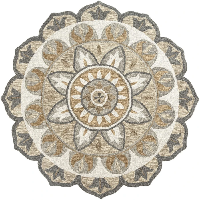 Rugs Town Gray DAZZL 5ft. x 5ft. Round Rug