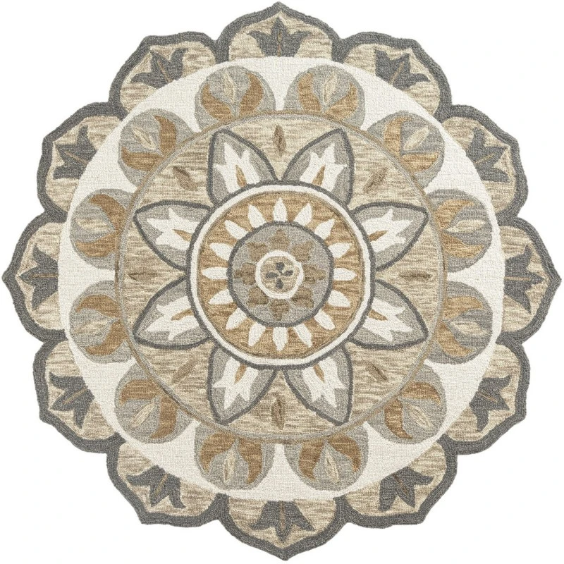 LR Home Dazzle Gray DAZZL 5ft. x 5ft. Round Rug