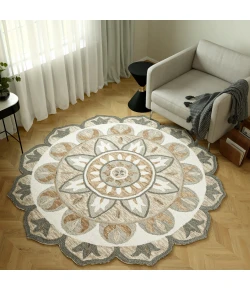 LR Home Dazzle Gray DAZZL 5ft. x 5ft. Round Rug