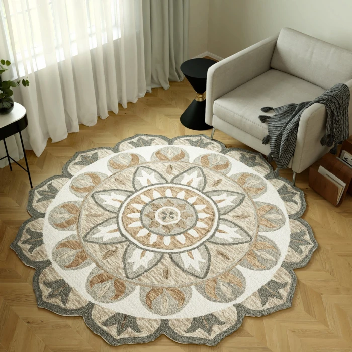 Rugs Town Gray DAZZL 5ft. x 5ft. Round Rug
