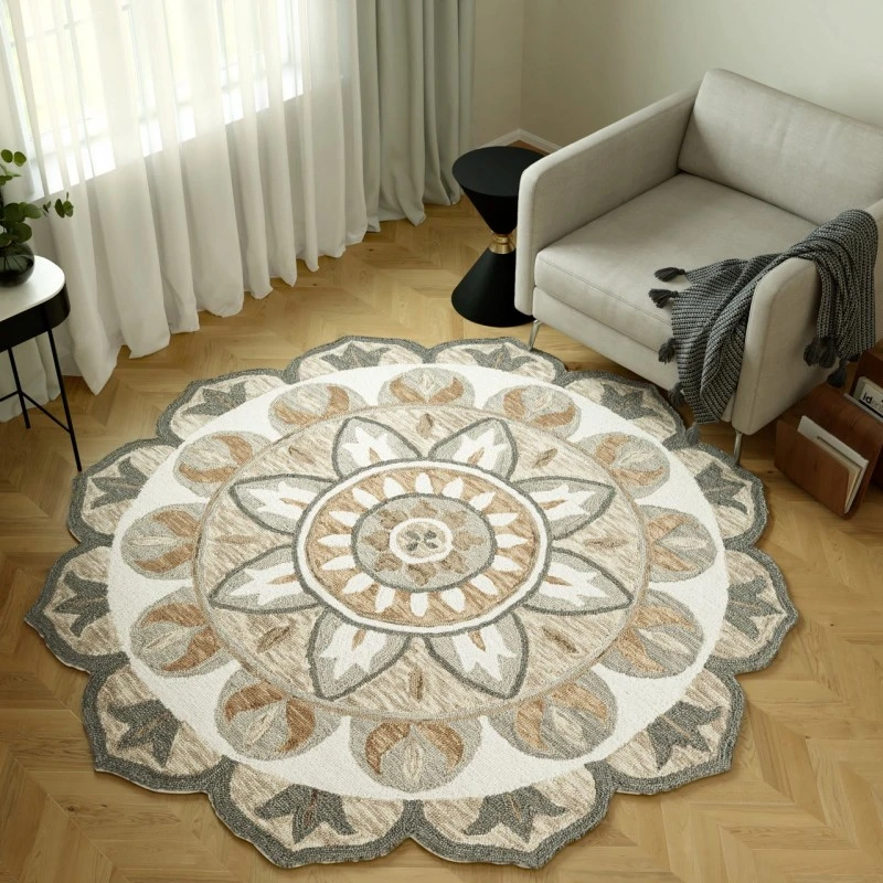 LR Home Dazzle Gray DAZZL 5ft. x 5ft. Round Rug