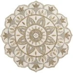 LR Home Dazzle Ivory DAZZL 5ft. x 5ft. Round Rug